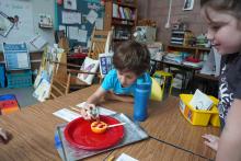 Students doing a science experiment